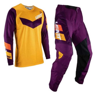 комплект,мъжки,тениски,дамски,тениски,leatt,moto,3.5,off,road,set,yellow,purple,(indigo)