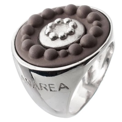 бижутерия,panarea,aa352m,ring,silver,(brown)