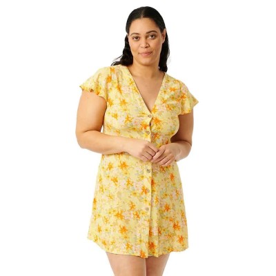рокля,дамски,поли,и,рокли,rip,curl,summer,rain,short,dress,straw,(yellow)