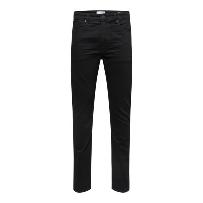 дънки,мъжки,панталони,selected,jeans,slim,fit,leon,black
