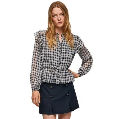 риза,с,дълъг,ръкав,дамски,ризи,pepe,jeans,ofir,long,sleeve,shirt,brown,(dulwich)