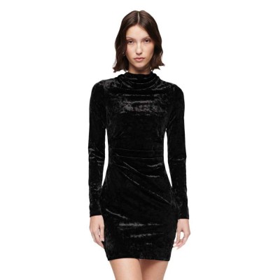 рокля,дамски,поли,и,рокли,superdry,velvet,longsleeved,mini,dress,black
