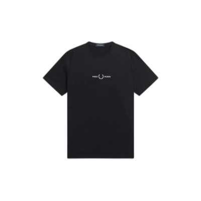 тениска,дамски,тениски,fred,perry,embroidered,short,sleeve,t,shirt,black,(black)