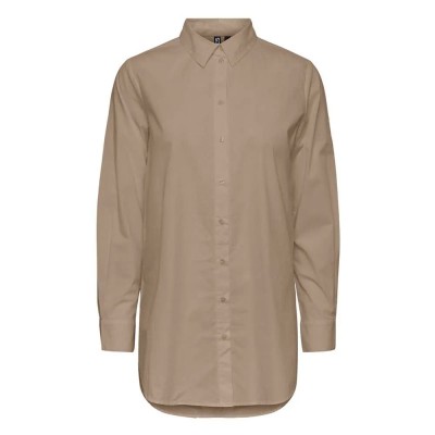 риза,с,дълъг,ръкав,дамски,блузи,дамски,ризи,pieces,jiva,long,sleeve,shirt,beige,(silver,mink)