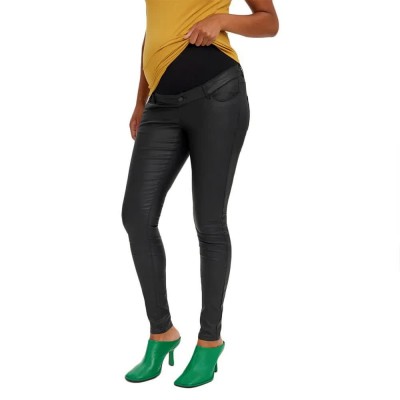 панталони,дамски,панталони,vero,moda,seven,maternity,pants,black,detail,coated,(green)