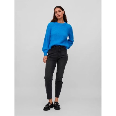 блуза,дамски,пуловери,дамски,плетени,дрехи,vila,jamina,sweater,french,blue,detail,melange,(blue)