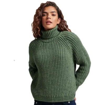 блуза,дамски,пуловери,дамски,плетени,дрехи,superdry,slouchy,stitch,roll,neck,sweater,dark,sage,marl,(green)