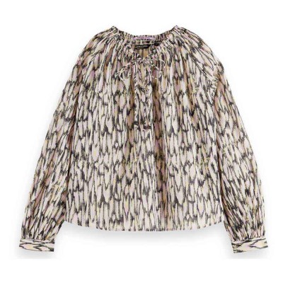 дамски,блузи,дамски,ризи,scotch,&,soda,gathered,long,sleeve,blouse,beige