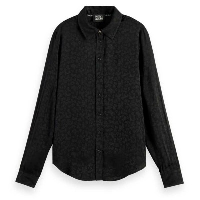 риза,с,дълъг,ръкав,дамски,блузи,дамски,ризи,scotch,&,soda,jacquard,with,embroidery,long,sleeve,shirt,black