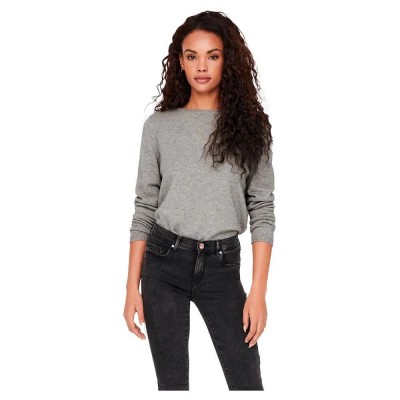 блуза,дамски,пуловери,дамски,плетени,дрехи,only,leva,sweater,brown,(medium,grey,melange)