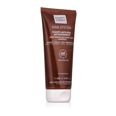 хигиена,коса,martiderm,hair,system,anti,sebum,200ml,hair,loss,shampoo,golden