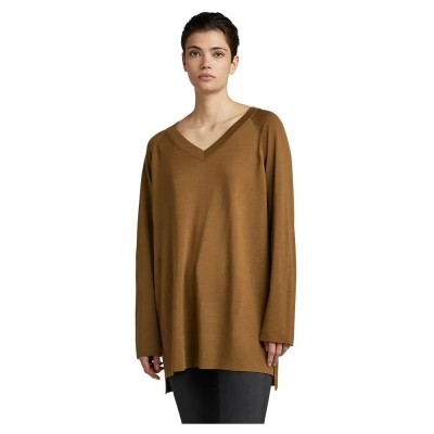 блуза,дамски,пуловери,дамски,плетени,дрехи,g,star,d22503,b692,oversized,v,neck,sweater,brown,(oxide,ocre)