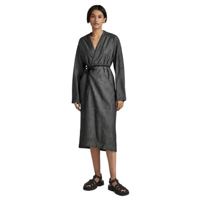 рокля,дамски,поли,и,рокли,g,star,wrap,long,sleeve,dress,black