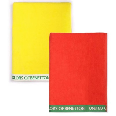 хавлиена,кърпа,хавлии,benetton,towel,2,units,red,yellow,(yellow,red)