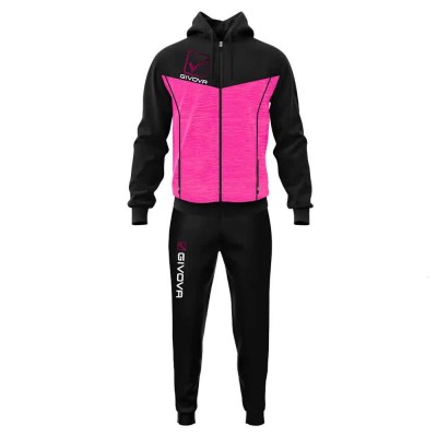 анцуг,детски,анцузи,givova,visa,melange,tracksuit,black,pink,(fluor,pink,black)