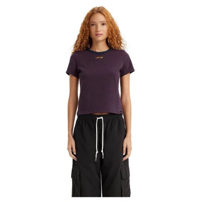 тениска,дамски,тениски,levi´s,®,graphic,rickie,short,sleeve,t,shirt,minimal,sport,logo,nancy,stripe,(purple)
