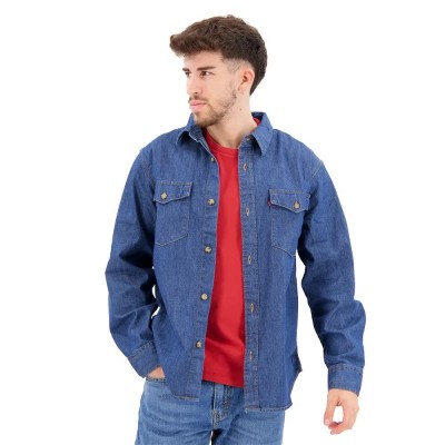 риза,с,дълъг,ръкав,мъжки,ризи,levi´s,®,relaxed,fit,western,long,sleeve,shirt,blue,(z9756,indigo,rinse)