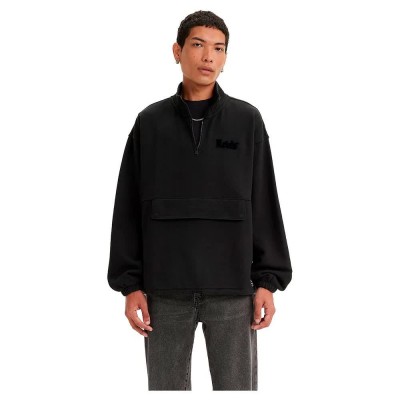 блуза,мъжки,пуловери,levi´s,®,relaxed,graphic,1,4,zip,pouch,sweatshirt,black,(olde,english,zip,caviar)
