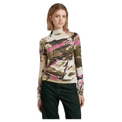 тениска,дамски,тениски,g,star,lecite,slim,long,sleeve,high,neck,t,shirt,multicolor,(whitebait,pop,multi,camo)