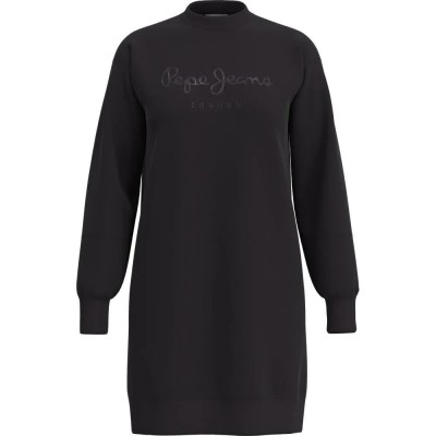 рокля,дамски,поли,и,рокли,pepe,jeans,lexie,long,sleeve,dress,black