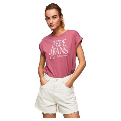 тениска,дамски,тениски,pepe,jeans,linda,short,sleeve,t,shirt,dark,blush,(pink)