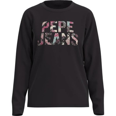 тениска,дамски,тениски,pepe,jeans,luna,long,sleeve,t,shirt,black