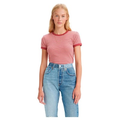 дамски,топове,levi´s,®,ringer,mini,top,pink,(bikini,stripe,earth,red)