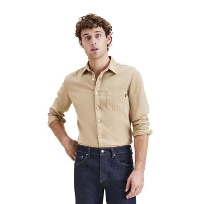 риза,с,дълъг,ръкав,мъжки,ризи,dockers,slim,icon,long,sleeve,shirt,z8211,medium,brow,(beige)