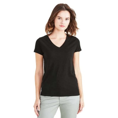 тениска,дамски,тениски,dockers,a1759,short,sleeve,v,neck,t,shirt,beautiful,black,(black)