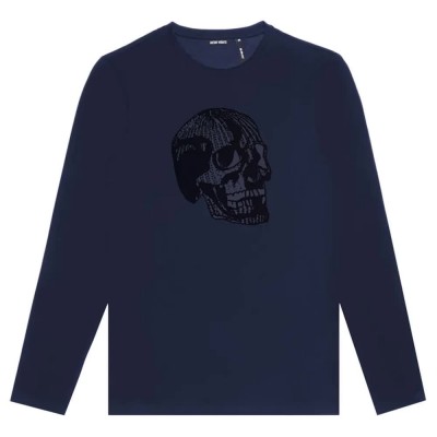 тениска,мъжки,тениски,antony,morato,mmkl00321,fa100227,long,sleeve,t,shirt,blue,(marine)