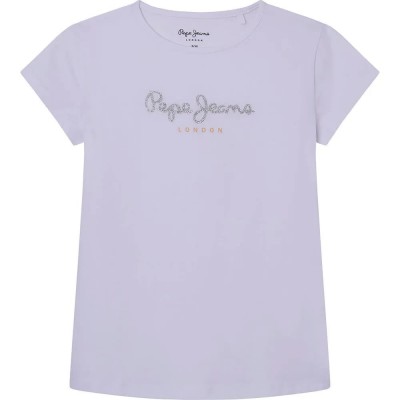 тениска,детски,тениски,pepe,jeans,hana,glitter,short,sleeve,t,shirt,purple,(white)