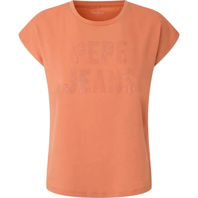 тениска,дамски,тениски,pepe,jeans,ola,short,sleeve,t,shirt,orange,(peach)
