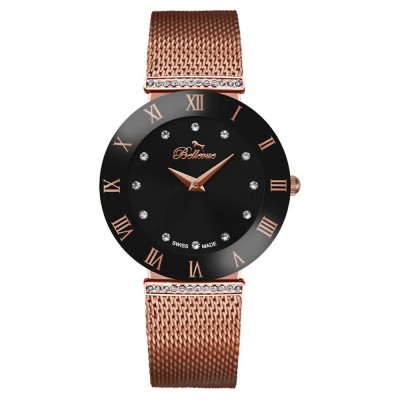часовник,часовници,bellevue,f128,woman,watch,golden,(rose,black,mineral)