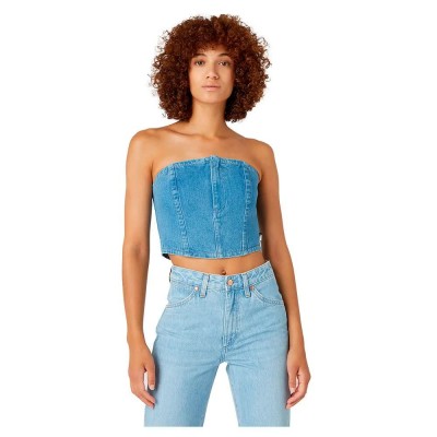 дамски,топове,wrangler,bustier,slim,fit,less,top,blue,(prince)
