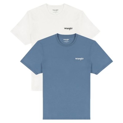 тениска,мъжки,тениски,wrangler,sign,off,regular,short,sleeve,t,shirt,2,units,white,blue,(captains,blue)