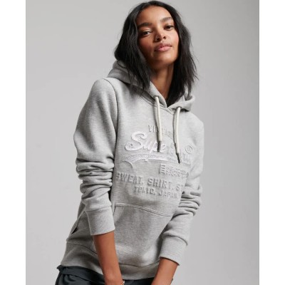 суичър,дамски,блузи,superdry,vintage,logo,emboss,hoodie,light,stone,snowy,(grey)