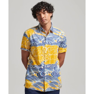 риза,с,къс,ръкав,мъжки,ризи,superdry,vintage,hawaiian,short,sleeve,shirt,blue