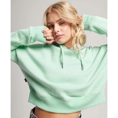 суичър,дамски,блузи,superdry,vintage,logo,crop,hoodie,minted,green,marl,(green)
