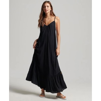 рокля,дамски,поли,и,рокли,superdry,vintage,long,beach,cami,sleeveless,dress,black,(jet,black)
