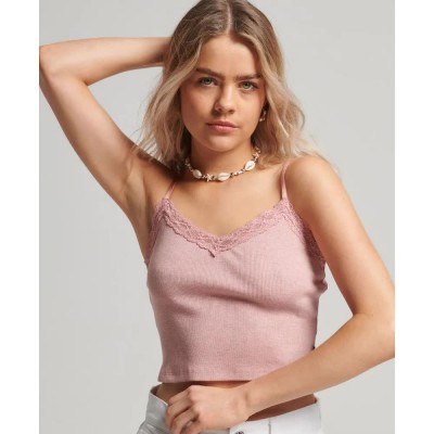 дамски,топове,superdry,vintage,rib,lace,trim,top,la,soft,pink,marl,(pink)
