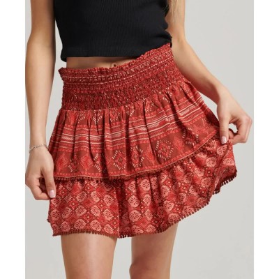 пола,дамски,поли,и,рокли,superdry,vintage,tiered,mini,skirt,red