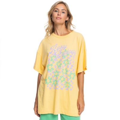 тениска,дамски,тениски,roxy,sweet,flowers,short,sleeve,t,shirt,yellow