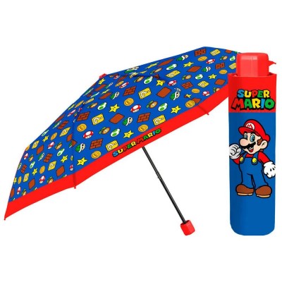 чадър,чадъри,perletti,super,mario,bros,folding,umbrella,multicolor,(blue,red)