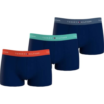 боксерки,мъжко,бельо,tommy,hilfiger,signature,essential,boxers,3,units,deep,orange,jade,green,blue,coast,(blue)