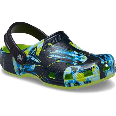 детски,сандали,и,чехли,crocs,classic,meta,scape,clogs,limeade,multi,(black)