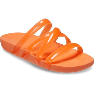 дамски,сандали,и,чехли,crocs,splash,glossy,strappy,slides,persimmon,(orange)