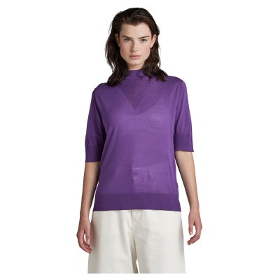 блуза,дамски,пуловери,дамски,плетени,дрехи,g,star,core,mock,neck,sweater,purple