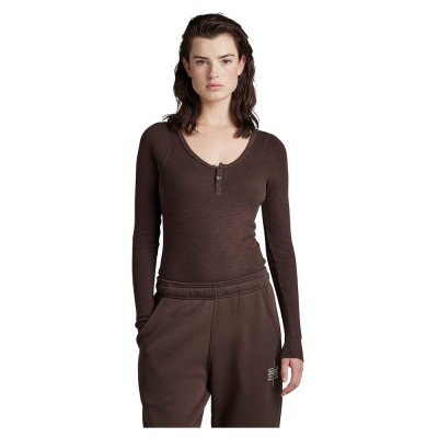 тениска,дамски,тениски,g,star,henley,ultra,slim,body,long,sleeve,t,shirt,brown