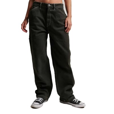 дънки,дамски,панталони,superdry,contrast,carpenter,jeans,surplus,goods,olive,(black)