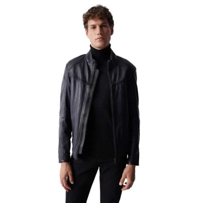 яке,мъжки,якета,salsa,jeans,21005597,leather,jacket,dark,blue,(blue)